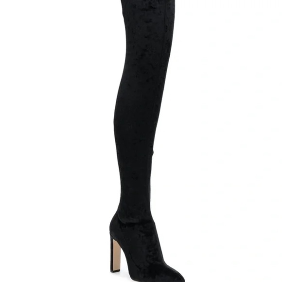 Jimmy Choo Lorraine 85 crushed velvet stretch boot - Picture 3 of 9